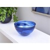 HomeRoots 6" Cobalt And White Alabaster Glass Round Candy or Nut Bowl - 2 of 4