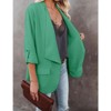 Womens Casual Blazer Jackets Roll Up Long Sleeve Open Front Jacket Loose Fit Longline Blazer Work Office Business Blazers - 3 of 4