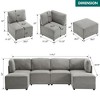 120" Modular Sectional Couch 6-Seater Large Sofa for Living Room U Shaped with Chaise Ottoman -Morden Fort - 2 of 4