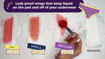 Pinkie Tween & Teen Ultra-thin Organic Topsheet Pads With Wings - Size Mini  - 18ct : Target