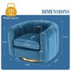 Kumasinova Velvet Swivel Accent Chair,360° Rotating Single Sofa Lounge Chair,Comfy Upholstered Barrel Chair for Living Room & Bedroom,Apartment - 2 of 4