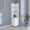 SEVOBAL Bathroom Storage Cabinets Freestanding Linen Cabinet with 2 Doors and Open Shelves - Modern Bathroom Storage Solution, White, 64.2"*18.1"*3.9" - 2 of 4