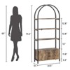 Arched Bookshelf, Bookcase Display Racks Tall Standing Bookshelves, 4 Tier Book Shelf Board and Studry Metal Frame, Accent Bookshelf for Living Room - 2 of 4