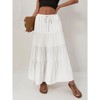 Coolmee Women's Casual Elegant Smock Layered Tiered Maxi Skirt High Waisted A Line Flowy Long Skirts - 2 of 4