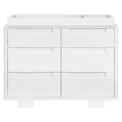 Yuzu Modern White 6-Drawer Dresser with Playful Arched Feet