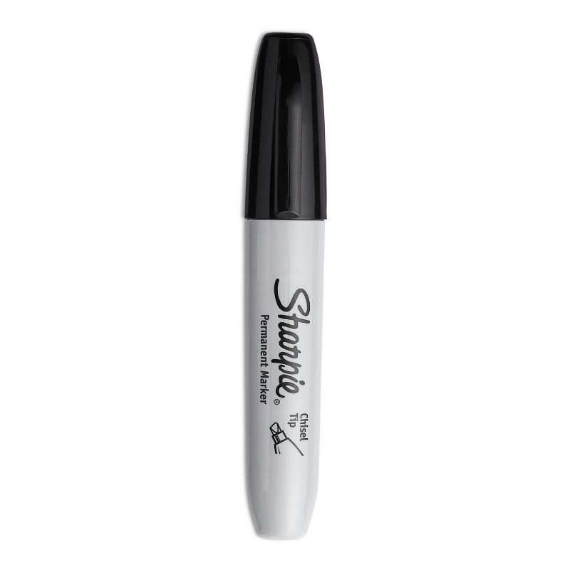 Sharpie Permanent Markers 5.3mm Chisel Tip Black 4/Pack 38264PP, 1 of 8