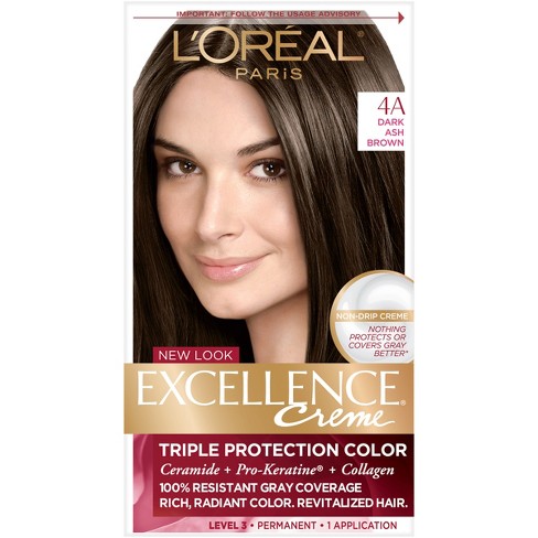 L Oreal Paris Excellence Non Drip Creme 4a Dark Ash Brown 1 Kit