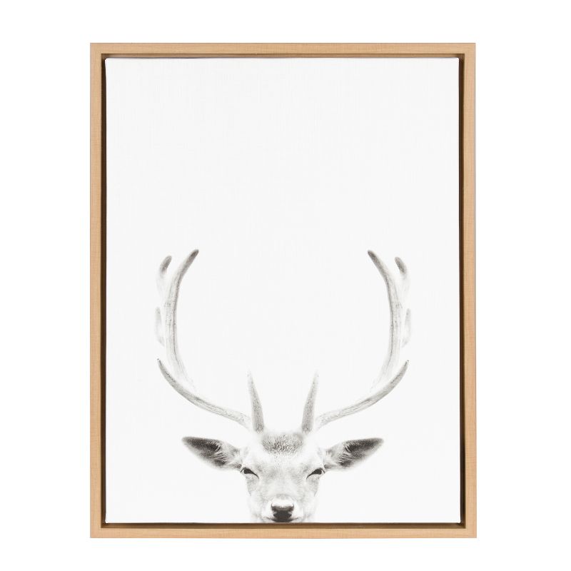 Kate & Laurel All Things Decor Sylvie Deer Framed Canvas Wall Art by Simon Te of Tai Prints, 1 of 8