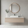 MAYEERTY 30 inched Wood Frame Wavy Round Decorative Mirror for Bedroom Bathroom Living Room Entryway Natural - 4 of 4