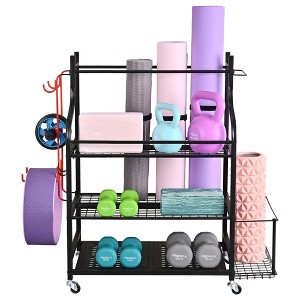 ZACHVO 3- Tier Yoga Mat Home Gym Storage Rack - 1 of 4