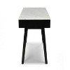 The Bianco Collection Viola 44" Rectangular Italian Carrara White Marble Writing Desk - 3 of 4