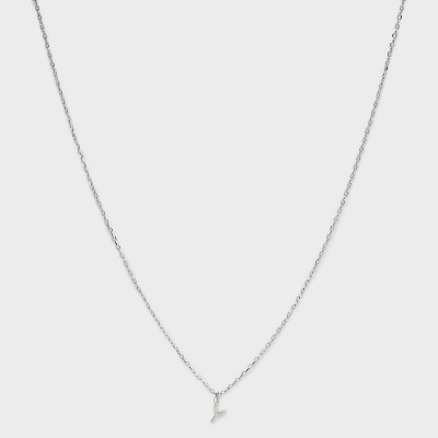Sterling Silver Small Polished Initial Pendant Necklace - A New Day™ Silver