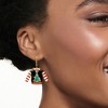 Ross-Simons 0.35 ct. t.w. Multi-Gemstone and Multicolored Enamel Christmas Tree Sweater Drop Earrings in 18kt Gold Over Sterling - 2 of 3