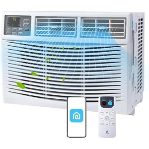12000 BTU Window Air Conditioner, Smart WiFi AC for Rooms Up to 550 Sq. Ft., Remote & App Control, Timer Function, Energy-Efficient, Easy Install Kit - 1 of 4