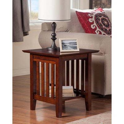 Walnut Mission Style Rectangular End Table