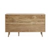 LuxenHome Sideboard Buffet Cabinet with Storage, 53'' Wide Mid Century Modern Natural Oak Manufactured Wood Accent Cabinet with 3-Door - 3 of 4