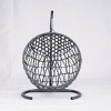 Indoor & Outdoor Hanging Wicker Cat Bed with Stand and Cushion, Egg Chair Style Swing for Small Pets – The Pop Home - 4 of 4