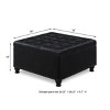 CAVINAS Square Faux Leather Storage Ottoman Bench with Button Tufted Top,Upholstered Storage Ottoman,Storage Bench for Living Room,Bedroom - 3 of 4