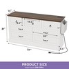 59inche Wide Farmhouse 7 Drawers Dresser Wood Rustic Drawers with Nice Texture Vintage Design Storage Dressers Organizer White - 2 of 4