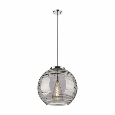 Athens Deco Swirl - 1 Light Pendant In Industrial Style-19.5 Inches Tall and 17.88 Inches Wide