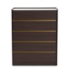 Walker Wood 5 Drawer Chest with Faux Marble Top Dark Brown/Marble/Gold - Baxton Studio: Space-Saving Storage Furniture - 3 of 4