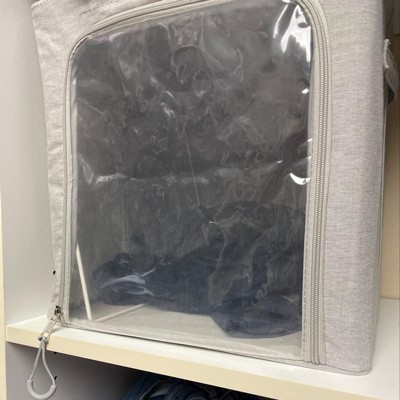 Small Set of 2 Zipper Fabric Storage Cubes Gray - Brightroom