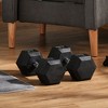 Soozier Hex Rubber Free Weight Dumbbells Set in Pair with Steel Handles 12lbs/Single Hand Weight for Strength Workout Training - 3 of 4