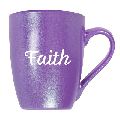 Elanze Designs Faith Passion Purple 10 ounce New Bone China Coffee Cup Mug