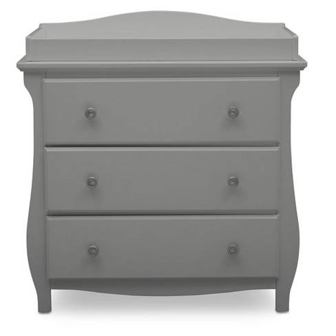 Gray changing table store dresser