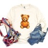 Watercolor Pumpkin Bear - Womens Garment Dyed Long Sleeve - 2 of 3