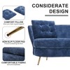 CAVINAS Polyester Loveseat Sofa Chair, Upholstered Couch with Golden Metal Legs, Club 2-Seat Sofa for Living Room Reading Room Bedroom Apartment - 4 of 4