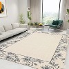 Area Rugs - Solid Bordered Modern Farmhouse Carpet Non-Slip Stain Resistant Rug for Living Room Bedroom Dining Room Office - 4 of 4