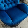 31.5'' Velvet 360° Swivel Lounge Leisure Chair with Ottoman, Thickened Foam Cushion for Living Room - 4 of 4