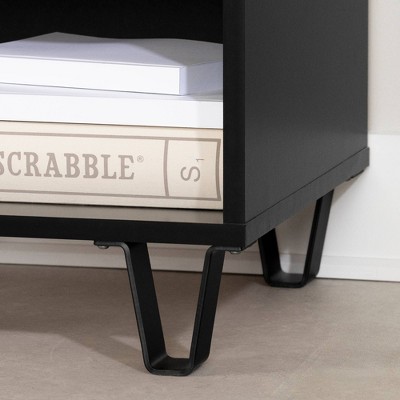 Arlen Weathered Oak and Matte Black 1-Drawer Nightstand