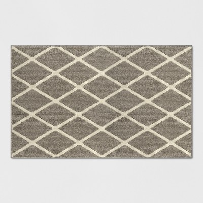 2'6"x3'10"/30"x46" Diamond Washable Tufted And Hooked Accent Rug Warm Gray - Threshold™