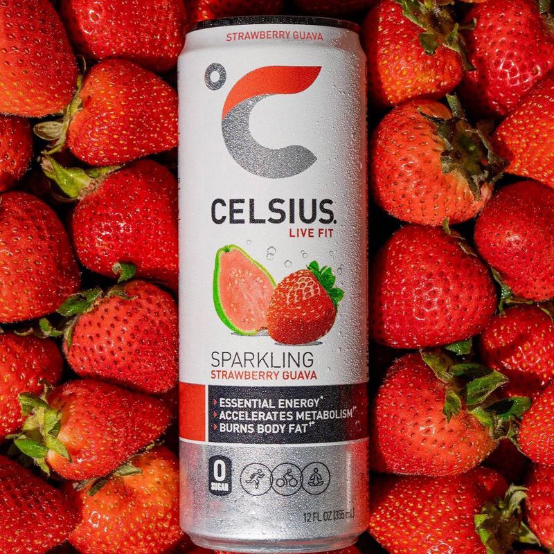 Celsius Sparkling Strawberry Guava Energy Drink - 12 fl oz Can, 6 of 9