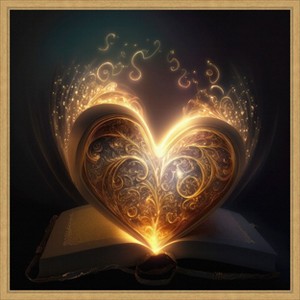 Amanti Art The Illuminated Heart by Jake Fouracre Canvas Wall Art Print Framed - 1 of 4