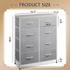 Tall 8-Drawer Fabric Dresser, Storage Tower with Fabric Bins, Double Chest of Drawers Organizer, - 3 of 4