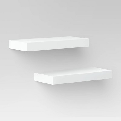 Set of 2 16" Wood Ledge Wall Shelf White - Threshold™
