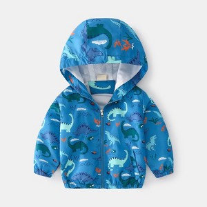 MyKids-USA Baby Boy Cartoon Pattern Zipper Front Design Mesh Cloth Jacket Coat - 1 of 4