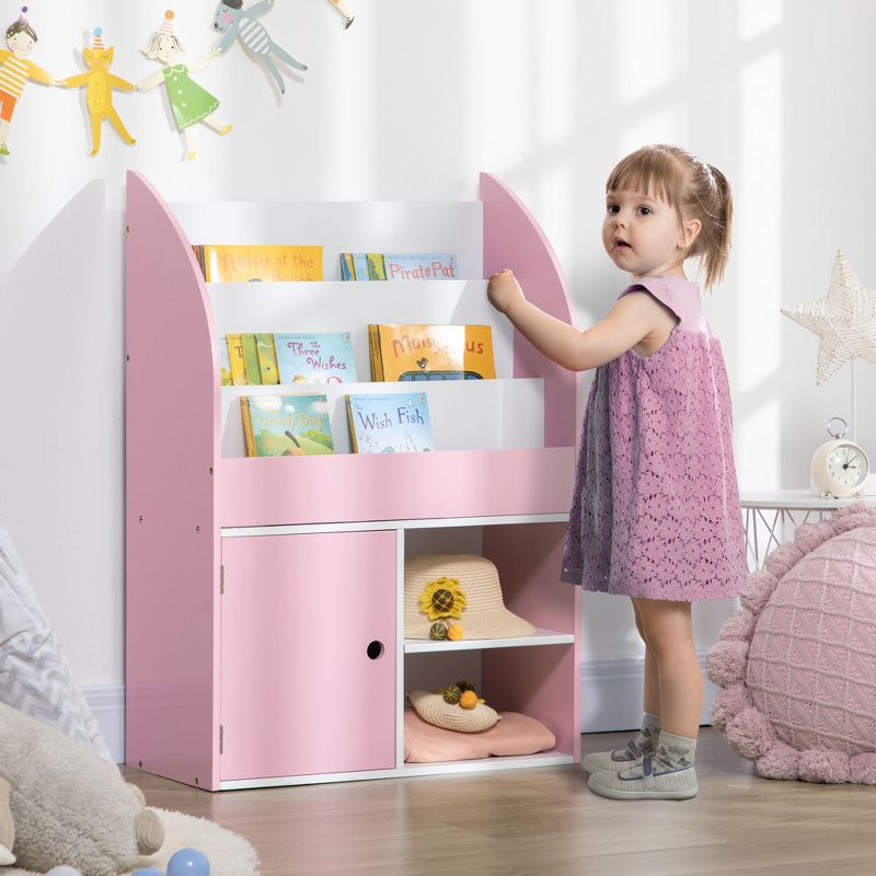 Qaba Kids Bookshelf and Toy Storage Organizer with Cabinet, Kids Bookcase, Childrens Bookshelf, Ages 3-8, 3 of 7