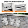 Outdoor Kitchen Drawers, Stainless Steel Flush Mount BBQ Drawers with Grooved Handle,for Outdoor Kitchen Island or Patio Grill Station, 2-Layer - 4 of 4