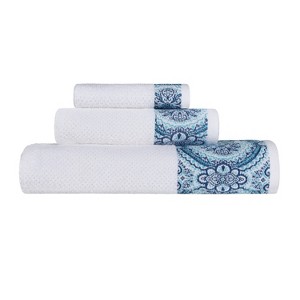 Medallion Cotton Jacquard Towel Set by Blue Nile Mills - 1 of 4