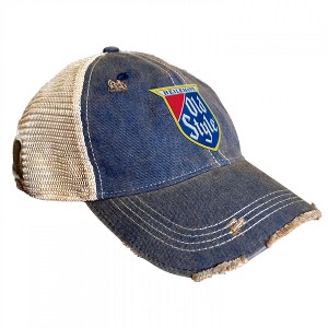 Adult Old Style Logo Patch Navy Colorway Distressed Adjustable Hat - 1 of 3