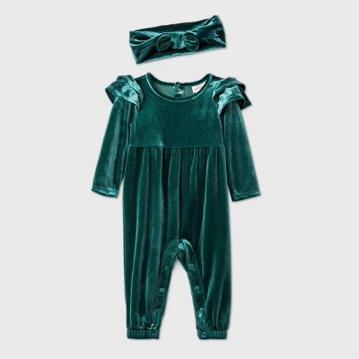 baby girl velvet romper