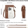 FATMOON Small Crossbody Bags for Women Cell Phone Purse Leather Triple Compartment Handbags Wallet Purses with Card Slots - 3 of 4