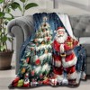 Lomsoe Vintage Santa Claus & Christmas Tree Print Flannel Blanket - All Seasons Soft Cozy Warm Throw Blanket for Bed, Napping, Camping, Travel, Office - 3 of 4