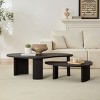 FONTOI 2-Piece Modern Irregular Shape Coffee Table for Living Room Nesting Coffee Tables Minimalist Sofa End Side Table, Black, 49.41"* 29.33"*15.94" - 3 of 4