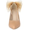 Allegra K Women's Pointed Toe Mesh Bow Decor Stiletto Heel Pumps - 2 of 4