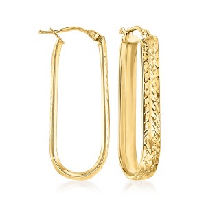 Ross-Simons Italian 10kt Yellow Gold Oval Hoop Earrings - 1 of 3